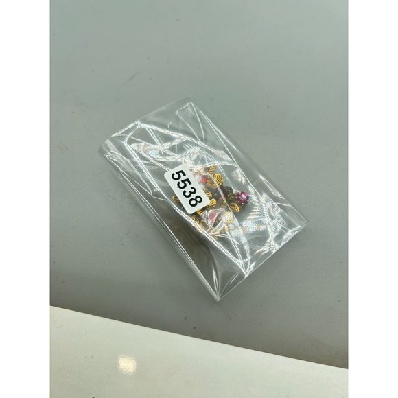 Vintage Signed Austria Clip On Earrings Pink Red Tones Floral Climber Design - Picture 10 of 10